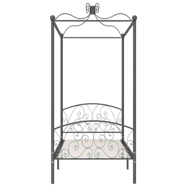 vidaXL sengestel til himmelseng 90 x 200 cm metal grå change1