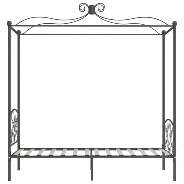 vidaXL sengestel til himmelseng 90 x 200 cm metal grå change1