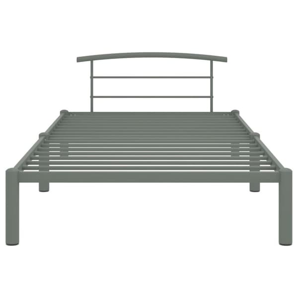 vidaXL Seng/Sengeramme grå metall 90x200 cm change1