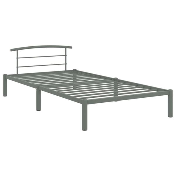 vidaXL Seng/Sengeramme grå metall 90x200 cm change1