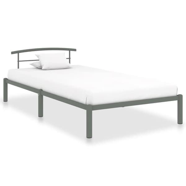 vidaXL Seng/Sengeramme grå metall 90x200 cm change1