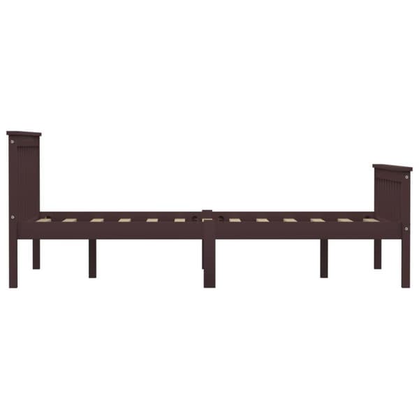 vidaXL sengestel 140x200 cm massivt fyrretræ mørkebrun change1