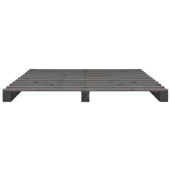 vidaXL palleseng massivt fyrretræ 140 x 200 cm grå