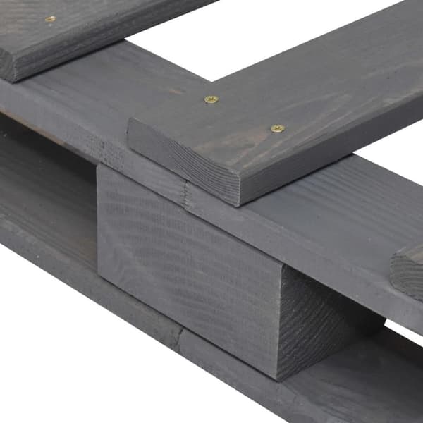 vidaXL palleseng massivt fyrretræ 140 x 200 cm grå