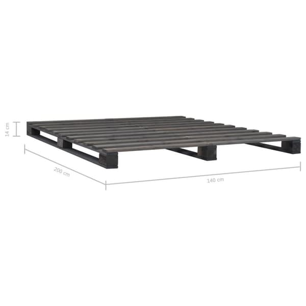 vidaXL palleseng massivt fyrretræ 140 x 200 cm grå
