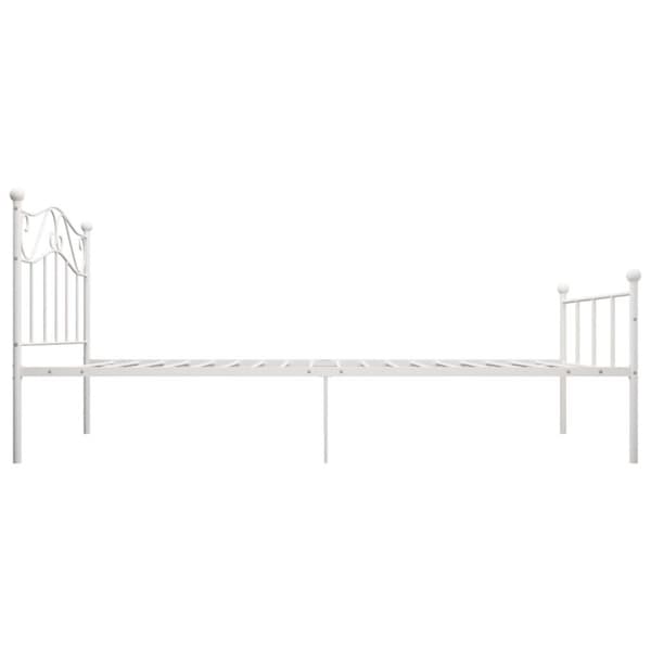 vidaXL Sängynrunko/sänky valkoinen metalli 100x200 cm