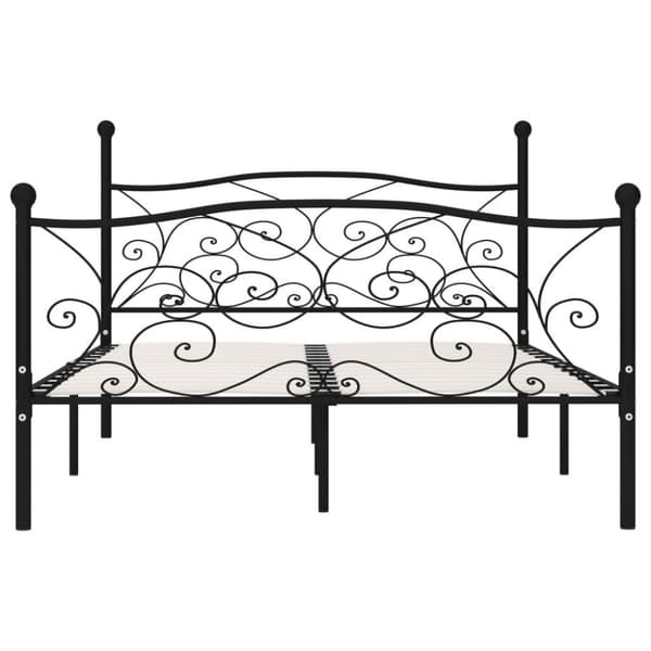vidaXL Seng/Sengeramme med spilebase svart metall 120x200 cm change1