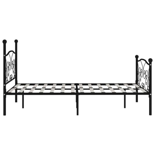 vidaXL Seng/Sengeramme med spilebase svart metall 120x200 cm change1