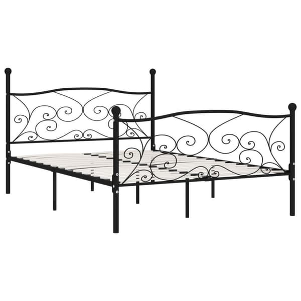 vidaXL Seng/Sengeramme med spilebase svart metall 120x200 cm change1