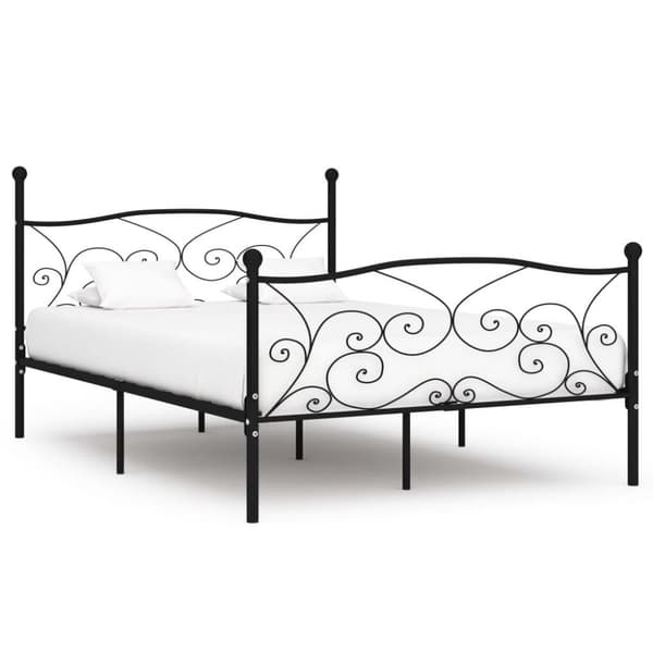 vidaXL Seng/Sengeramme med spilebase svart metall 120x200 cm change1