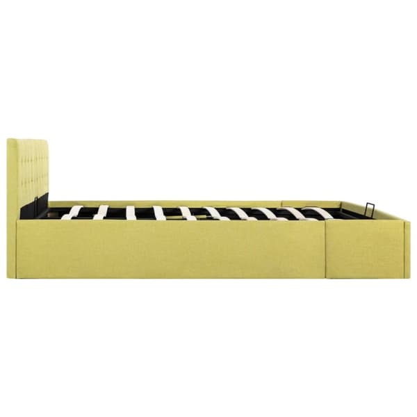 vidaXL hydraulisk opbevaringsseng 180x200 cm stof limegul