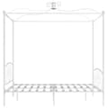Miniatyrbilde 4 av 5: vidaXL Himmelsengeramme hvit metall 160x200 cm change1