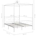 Miniatyrbilde 5 av 5: vidaXL Himmelsengeramme hvit metall 160x200 cm change1