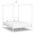 Miniatyrbilde 1 av 5: vidaXL Himmelsengeramme hvit metall 160x200 cm change1