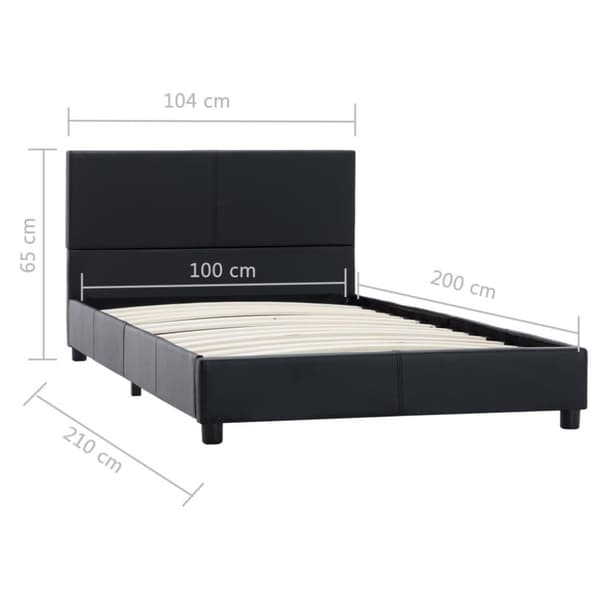 vidaXL sengestel 100x200 cm kunstlæder sort change1