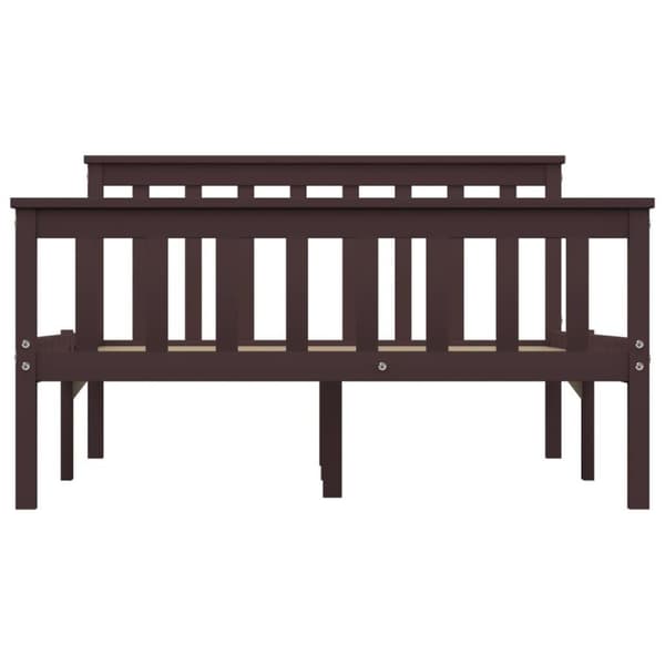 vidaXL Sängram utan madrass mörkbrun massiv furu 120x200 cm