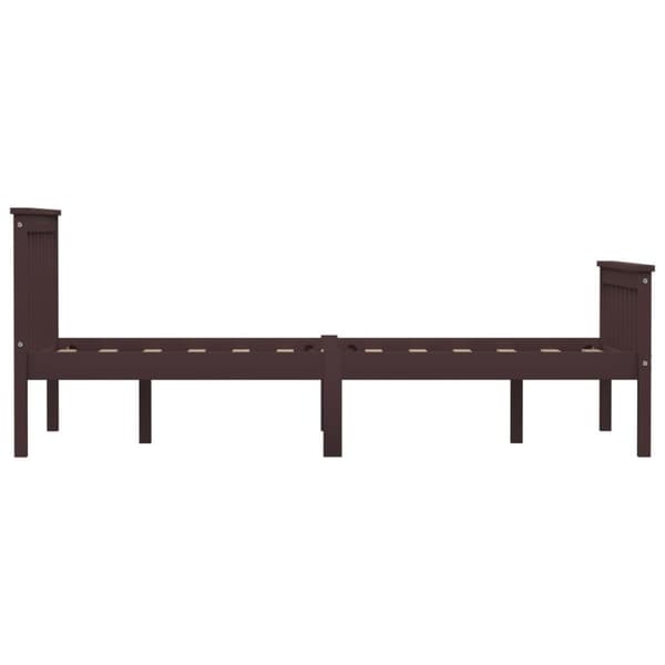 vidaXL Sängram utan madrass mörkbrun massiv furu 120x200 cm