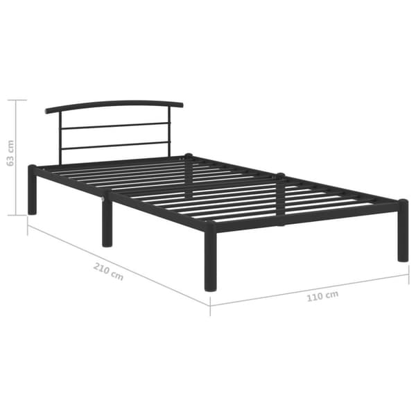 vidaXL Seng/Sengeramme svart metall 100x200 cm change1