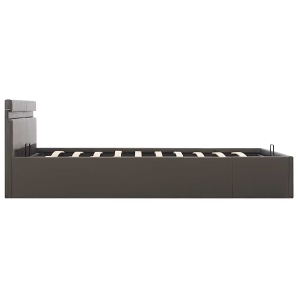 vidaXL hydraulisk opbevaringsseng med LED 180x200 cm kunstlæder grå