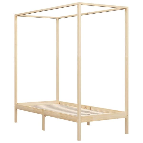 vidaXL Sängram himmelsäng massiv furu 100x200 cm