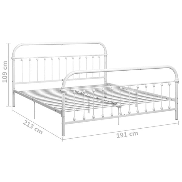 vidaXL sengestel 180x200 cm metal hvid change1