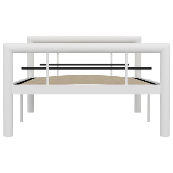 vidaXL Seng/Sengeramme hvit og svart metall 90x200 cm change1