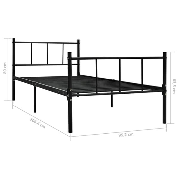 vidaXL Seng/Sengeramme svart metall 90x200 cm change1