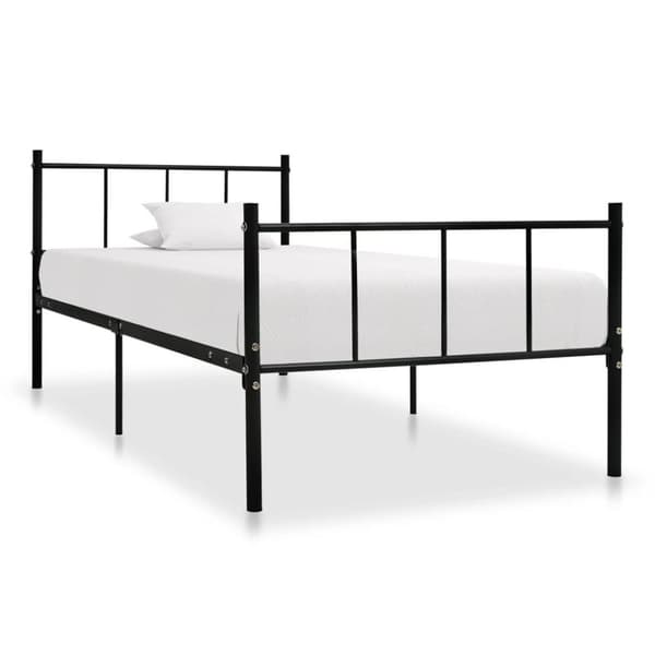 vidaXL Seng/Sengeramme svart metall 90x200 cm change1