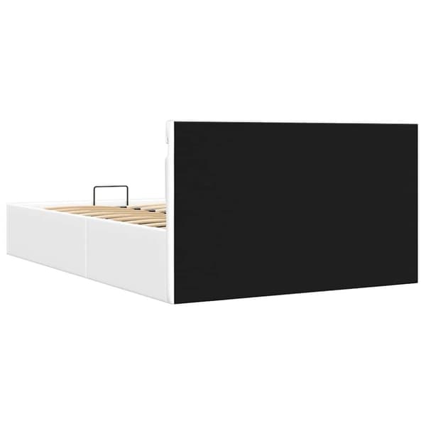 vidaXL hydraulisk opbevaringsseng med LED 120x200 cm kunstlæder hvid