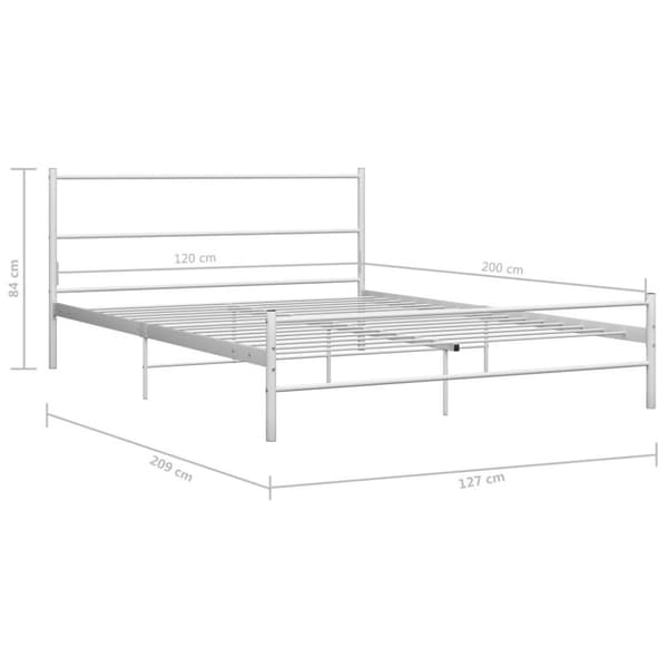 vidaXL sengestel 120 x 200 cm metal hvid change1