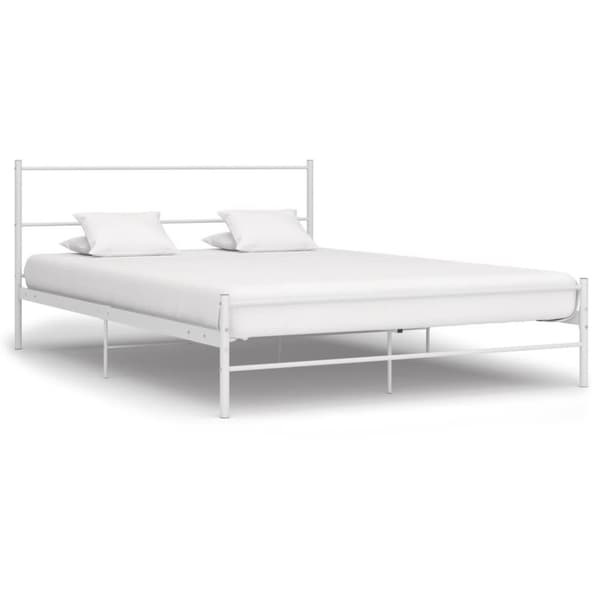 vidaXL sengestel 120 x 200 cm metal hvid change1