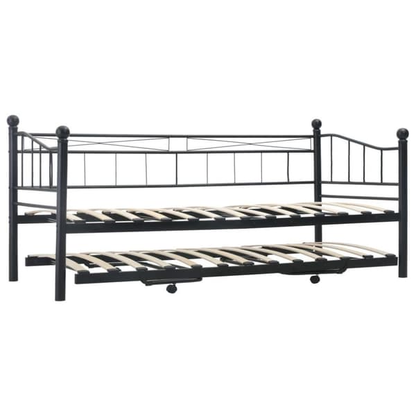 vidaXL sengestel 180 x 200/90 x 200 cm stål sort change1