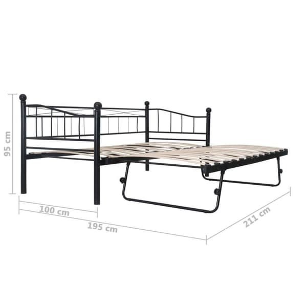 vidaXL sengestel 180 x 200/90 x 200 cm stål sort change1