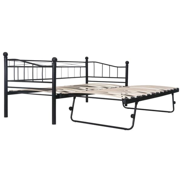 vidaXL sengestel 180 x 200/90 x 200 cm stål sort change1