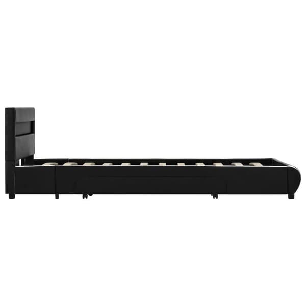 vidaXL sengestel med LED 100 x 200 cm kunstlæder sort change1