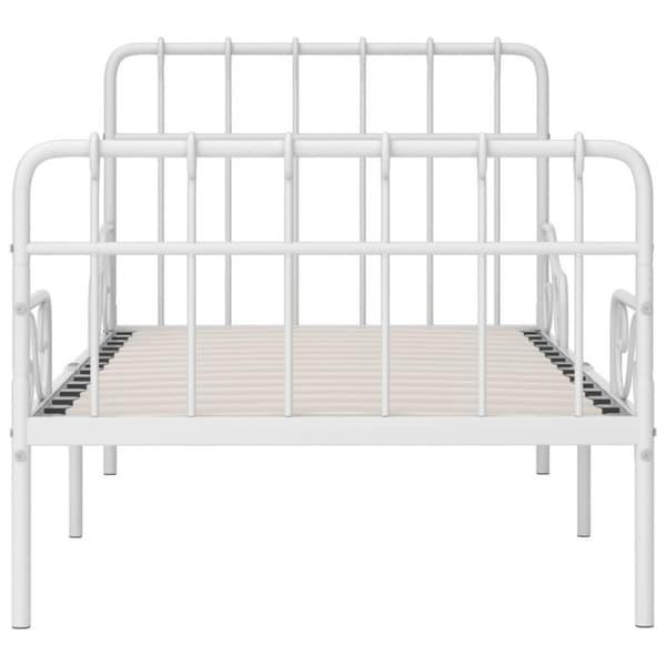 vidaXL Seng/Sengeramme med spilebase hvit metall 90x200 cm change1