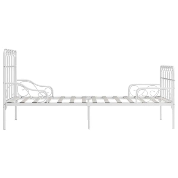 vidaXL Seng/Sengeramme med spilebase hvit metall 90x200 cm change1