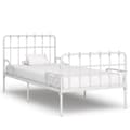 Miniatyrbillede 6 af 6: vidaXL sengestel med lamelbund 90 x 200 cm metal hvid change1