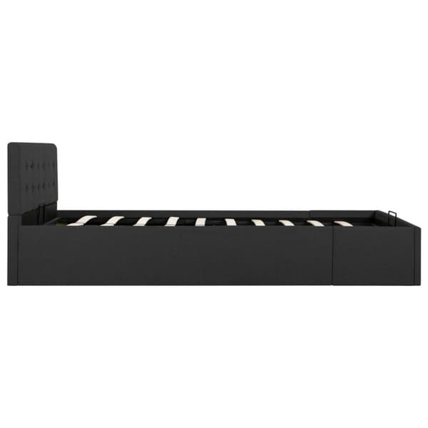 vidaXL Sängram med hydraulisk förvaring mörkgrå tyg 120x200 cm