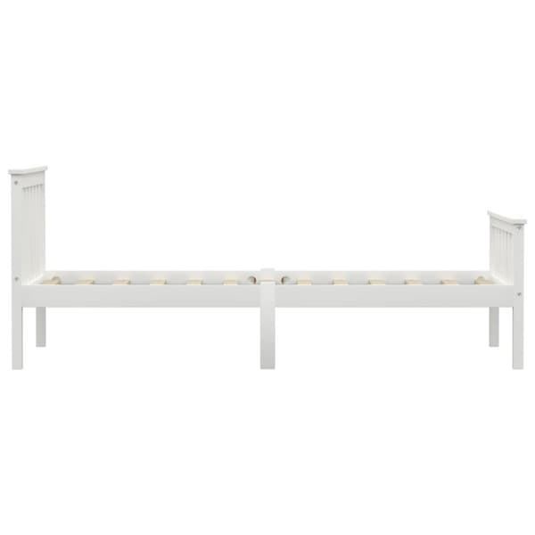 vidaXL sengestel 90 x 200 cm massivt fyrretræ hvid change1