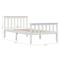 Miniatyrbillede 6 af 6: vidaXL sengestel 90 x 200 cm massivt fyrretræ hvid change1