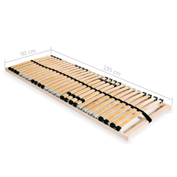 vidaXL Sängyn sälepohjat 2 kpl 28 säleellä 7 vyöhykettä 90x200 cm