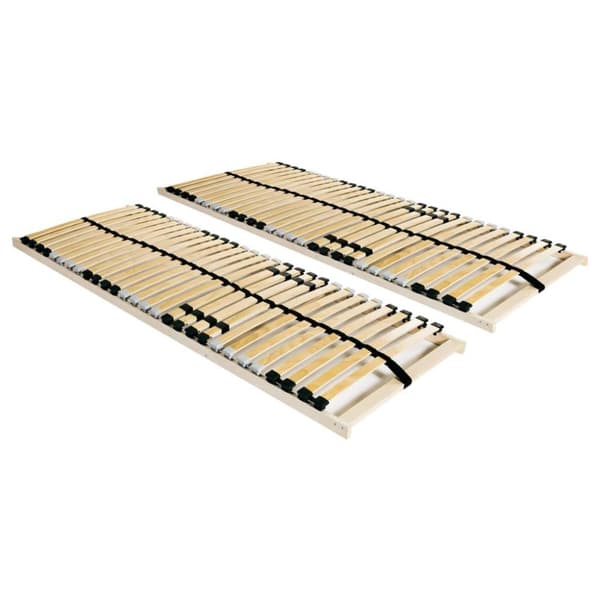 vidaXL Sängyn sälepohjat 2 kpl 28 säleellä 7 vyöhykettä 90x200 cm