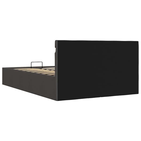 vidaXL hydraulisk opbevaringsseng med LED 120x200 cm stof mørkegrå