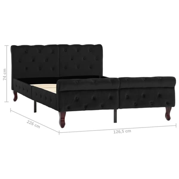 vidaXL Sängram svart sammet 120x200 cm