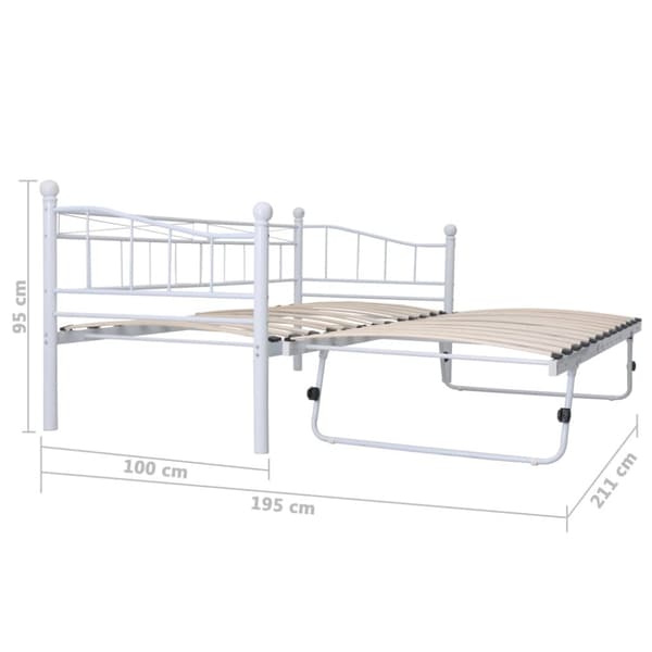 vidaXL Seng/Sengeramme hvit stål 180x200/90x200 change1