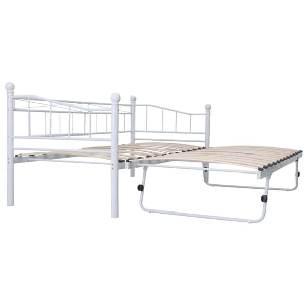 vidaXL Seng/Sengeramme hvit stål 180x200/90x200 change1