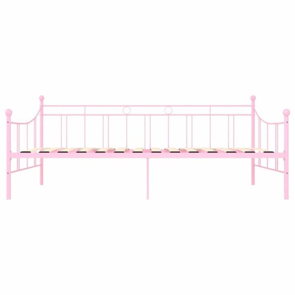 vidaXL Ram till dagbädd rosa metall 90x200 cm