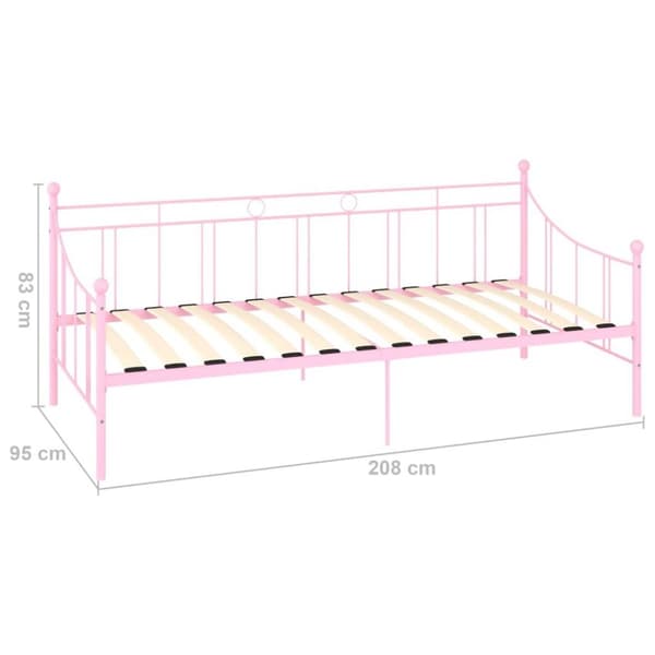 vidaXL stel til daybed 90x200 cm metal pink