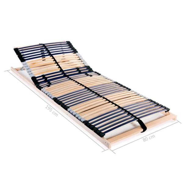 vidaXL Sängyn sälepohjat 2 kpl 42 säleellä 7 vyöhykettä 80x200 cm